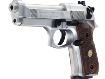 Beretta M92FS Nickel w/ Wooden Grips - .177 Pellet Air Pistol